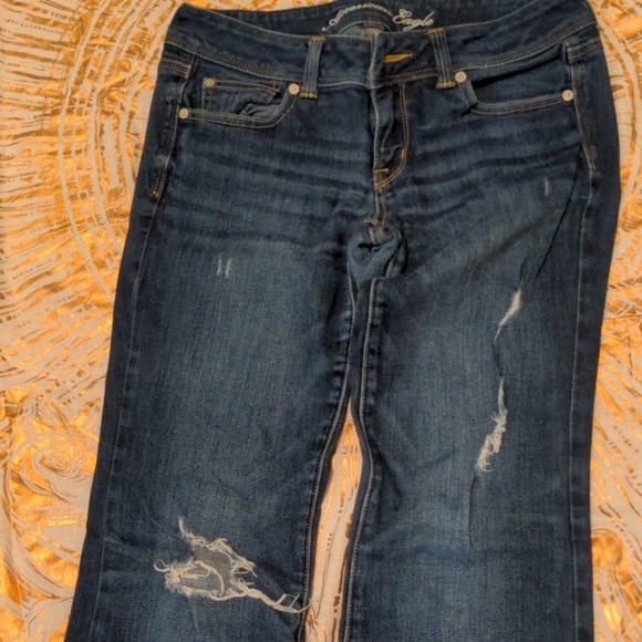 AE Destroyed Slim Stretch Bootcut Jeans - Picture 3 of 8